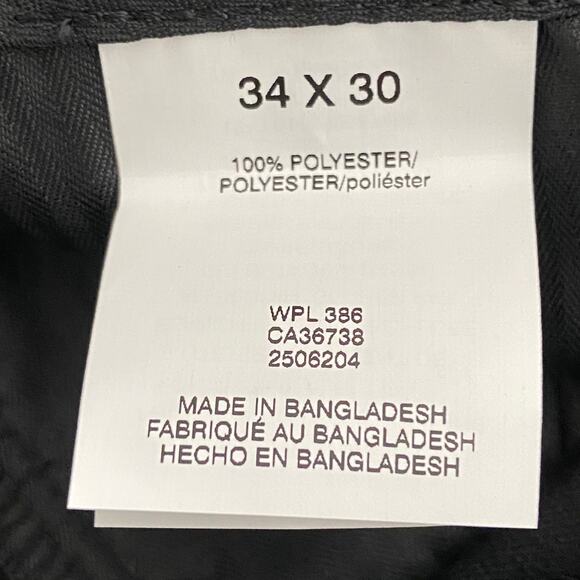 Kenneth Cole Dress Pant Men's 34x30 Slim Fit Stretch Gabardine Solid Black NEW - Picture 9 of 13